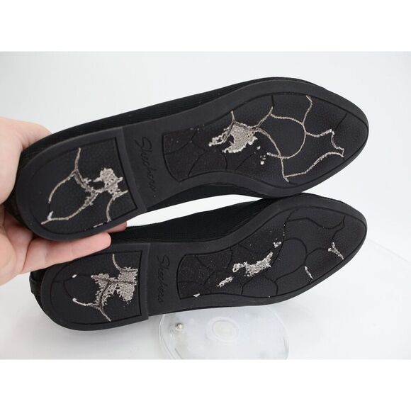 Skechers Cleo Bewitch Shoes Womens 9.5 M Ballet Flats Black Knit Fabric Comfort - Picture 5 of 9